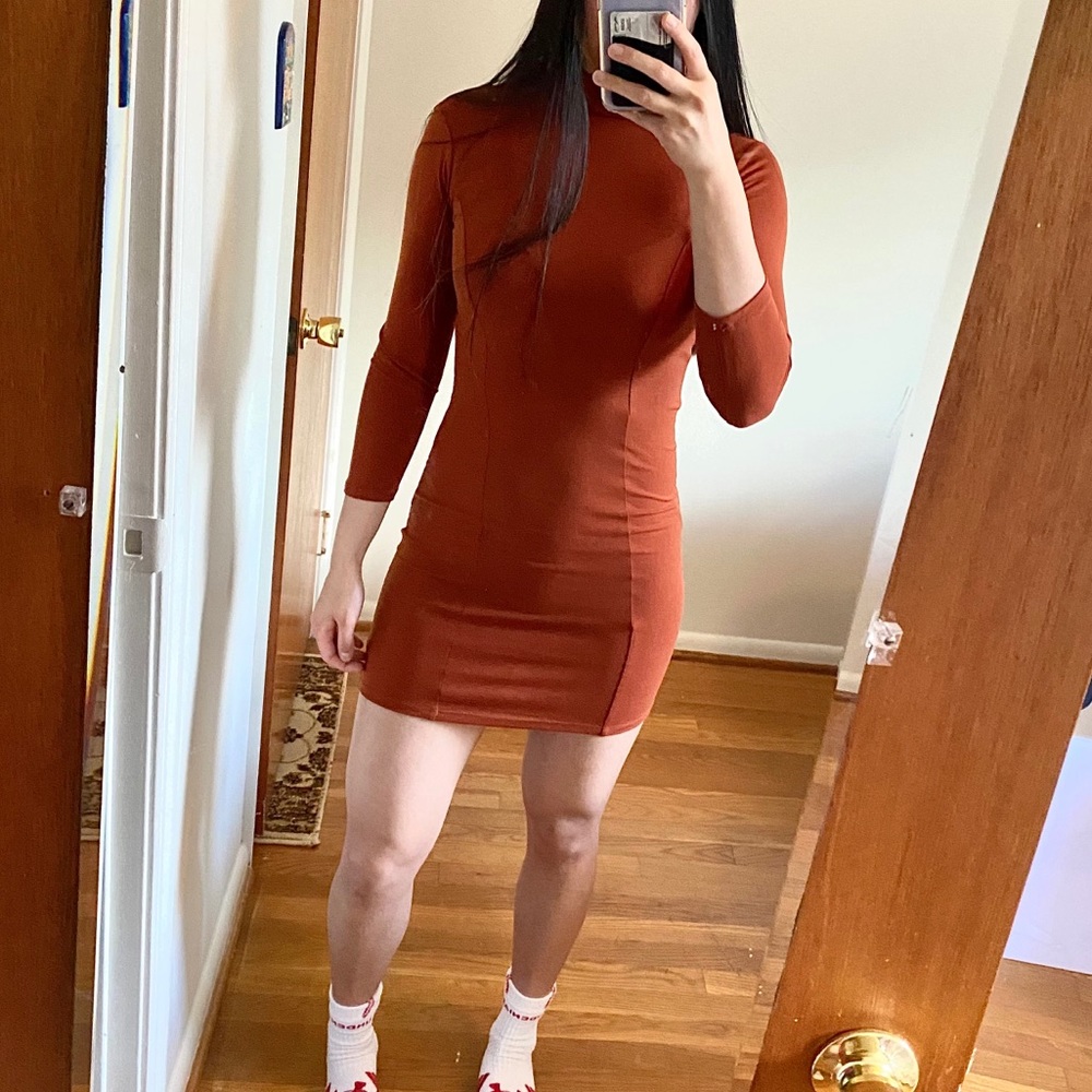 Burnt Orange Bodycon Dress